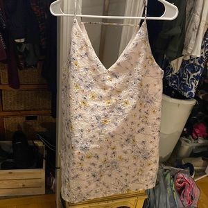 NWT LOFT BLUSH EYELET LINED WITH PALE FLOWERS SUMMER CAMISOL